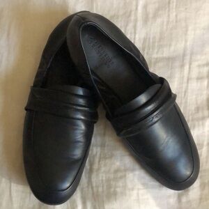 $298 NEW MERCEDES CASTILLO 100% Luxe Nappa Leather Loafer Flat Black Size 7 1/2